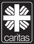 Caritas Logo, schwarz-weiß mit Rahmen